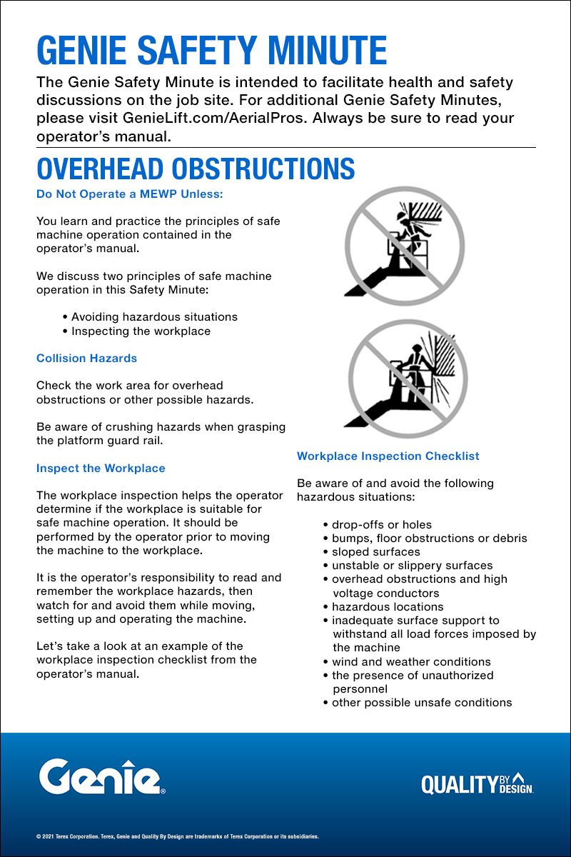 SAFETY MINUTE - Overhead Obstructions