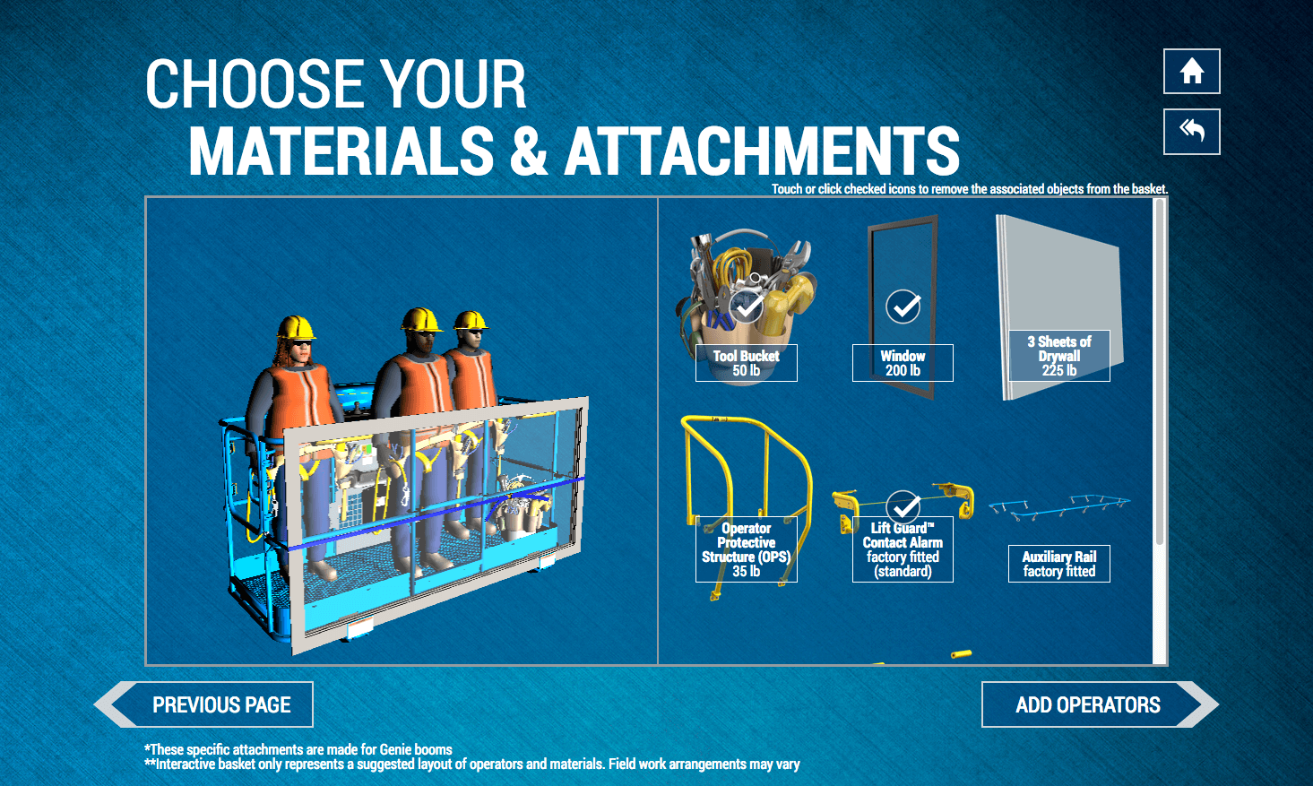 Screenshot of adding objects to a basket while playing the interactive.